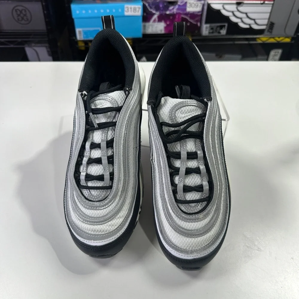 Nike Air Max 97 Black White Reflective Silver Sneaker OG DM0027-001 Mens Size 9